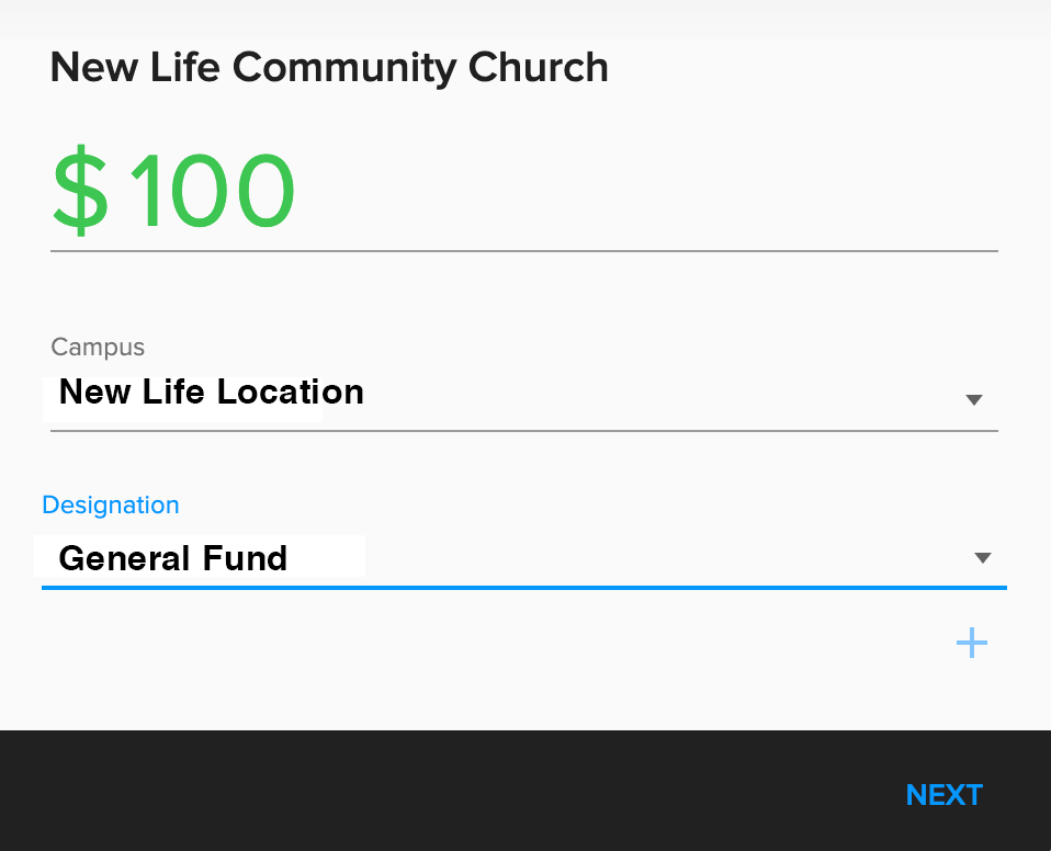 give online Online Giving Preview